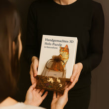 Lade das Bild in den Galerie-Viewer, Handgemachtes 3D Holz-Puzzle in Katzenform
